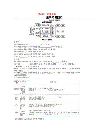 （全品復(fù)習(xí)方案）2020屆高考歷史一輪復(fù)習(xí) 第14單元 西方人文精神的起源及其發(fā)展 第45講 啟蒙運動教案（含解析）新人教版.docx