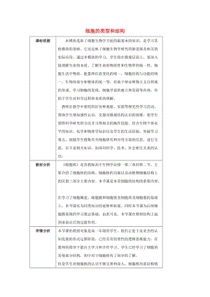 陜西省石泉縣高中生物 第三章 細(xì)胞的基本結(jié)構(gòu) 3.2 細(xì)胞的類型和結(jié)構(gòu)（1）教案 新人教版必修1.doc