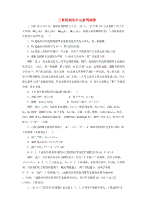 （新課改省份專用）2020版高考化學(xué)一輪復(fù)習(xí) 跟蹤檢測(cè)（十五）元素周期表和元素周期律（含解析）.doc