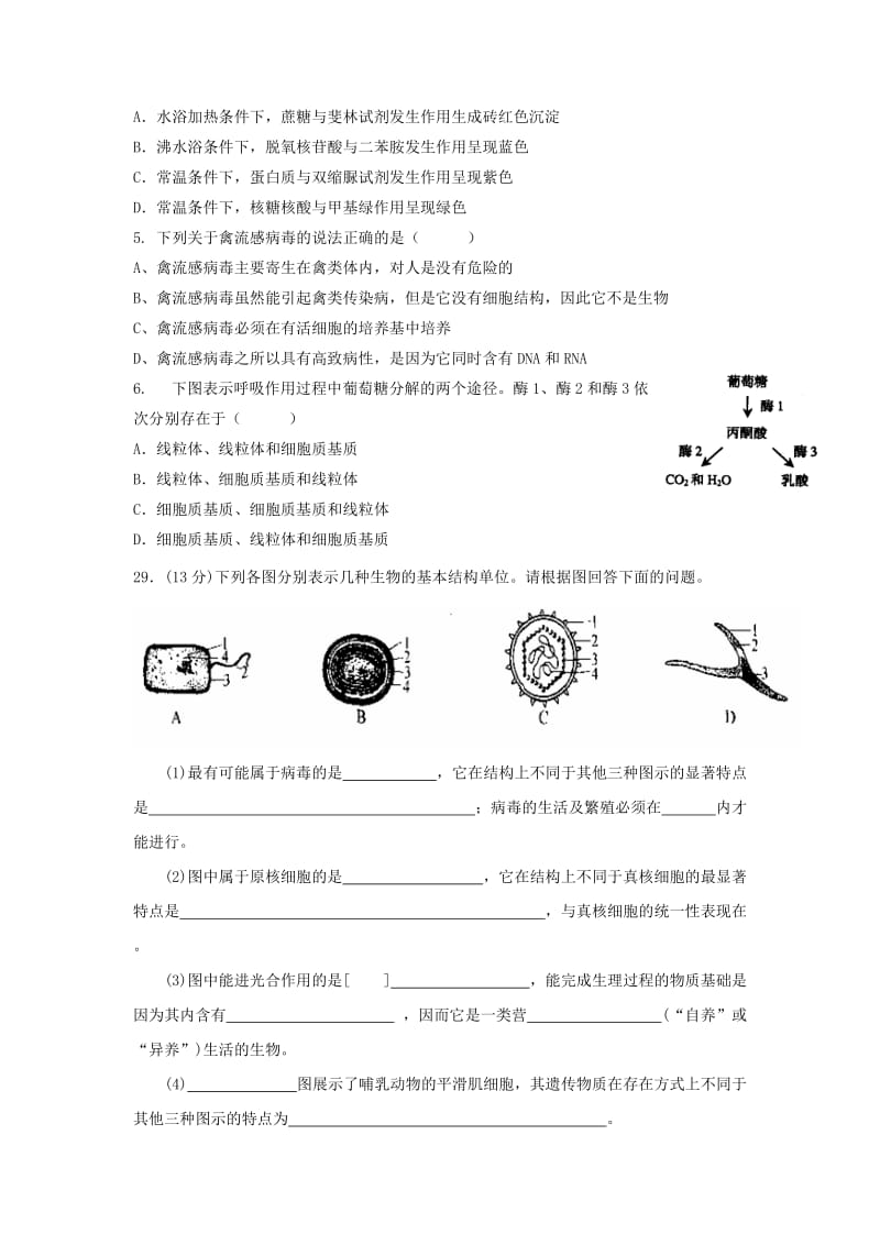 2019-2020学年高二生物下学期期末考试试题 (IV).doc_第2页