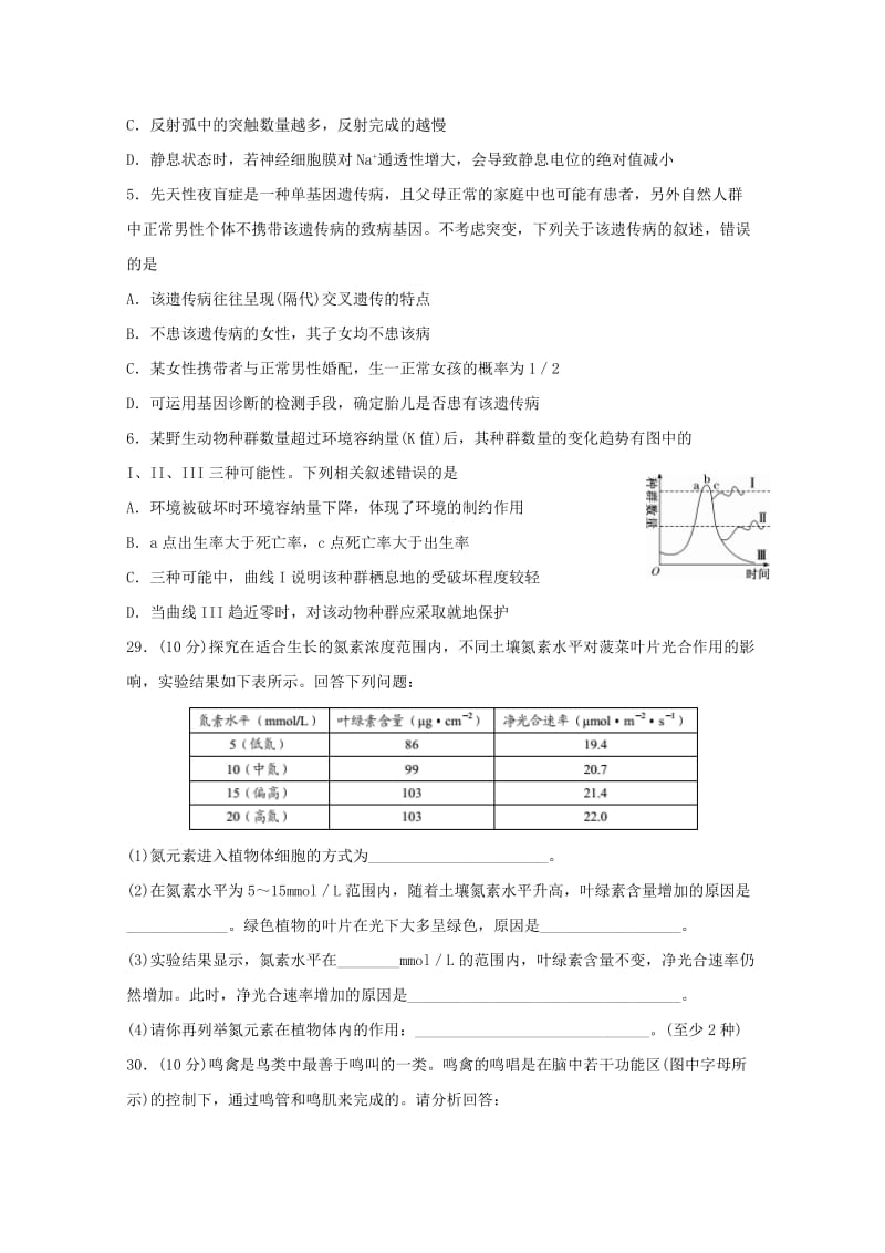 2018届高考生物预测卷二.doc_第2页