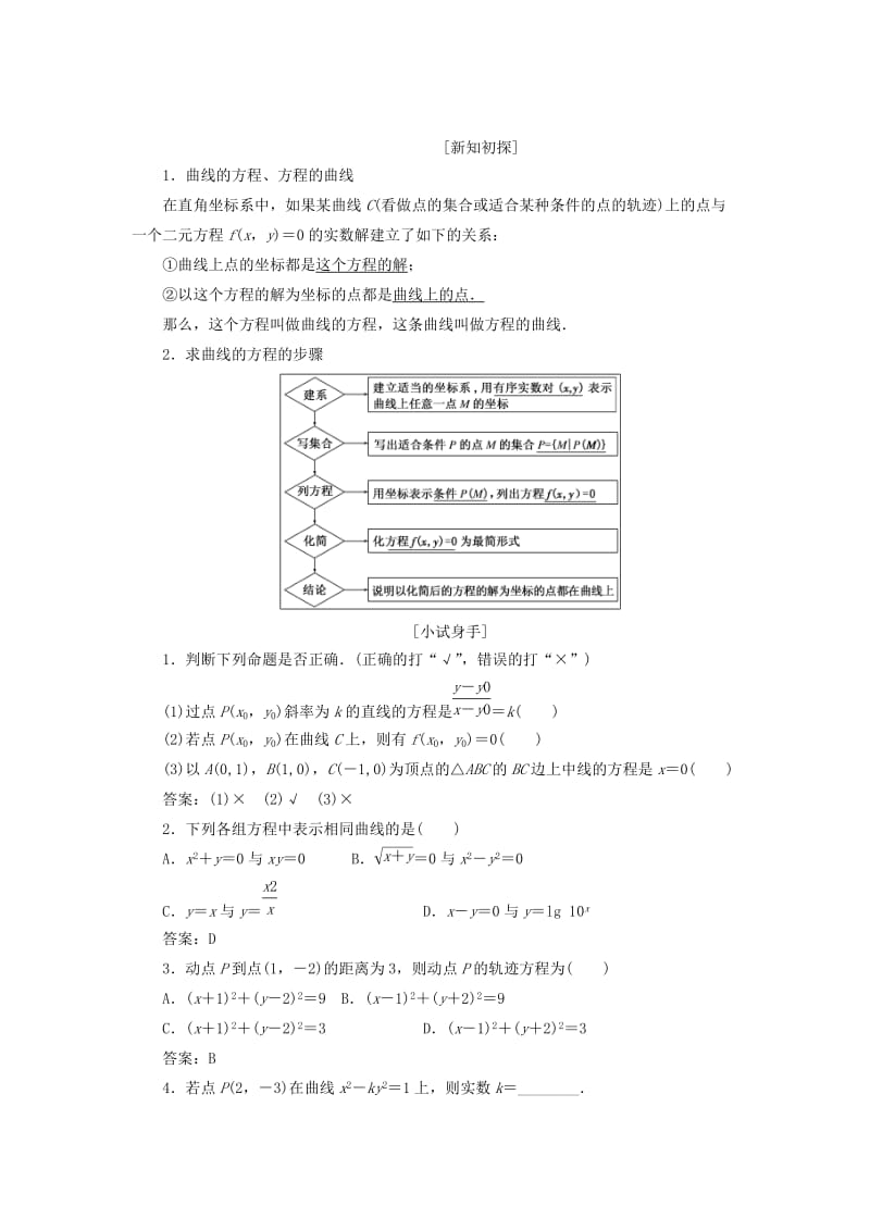 浙江专版2018年高中数学第二章圆锥曲线与方程2.1曲线与方程学案新人教A版选修2 .doc_第2页