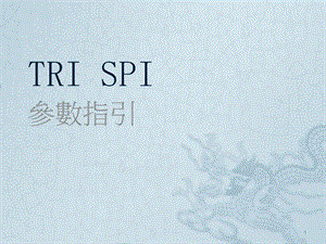 TRI SPI參數(shù)設(shè)置解釋ppt課件