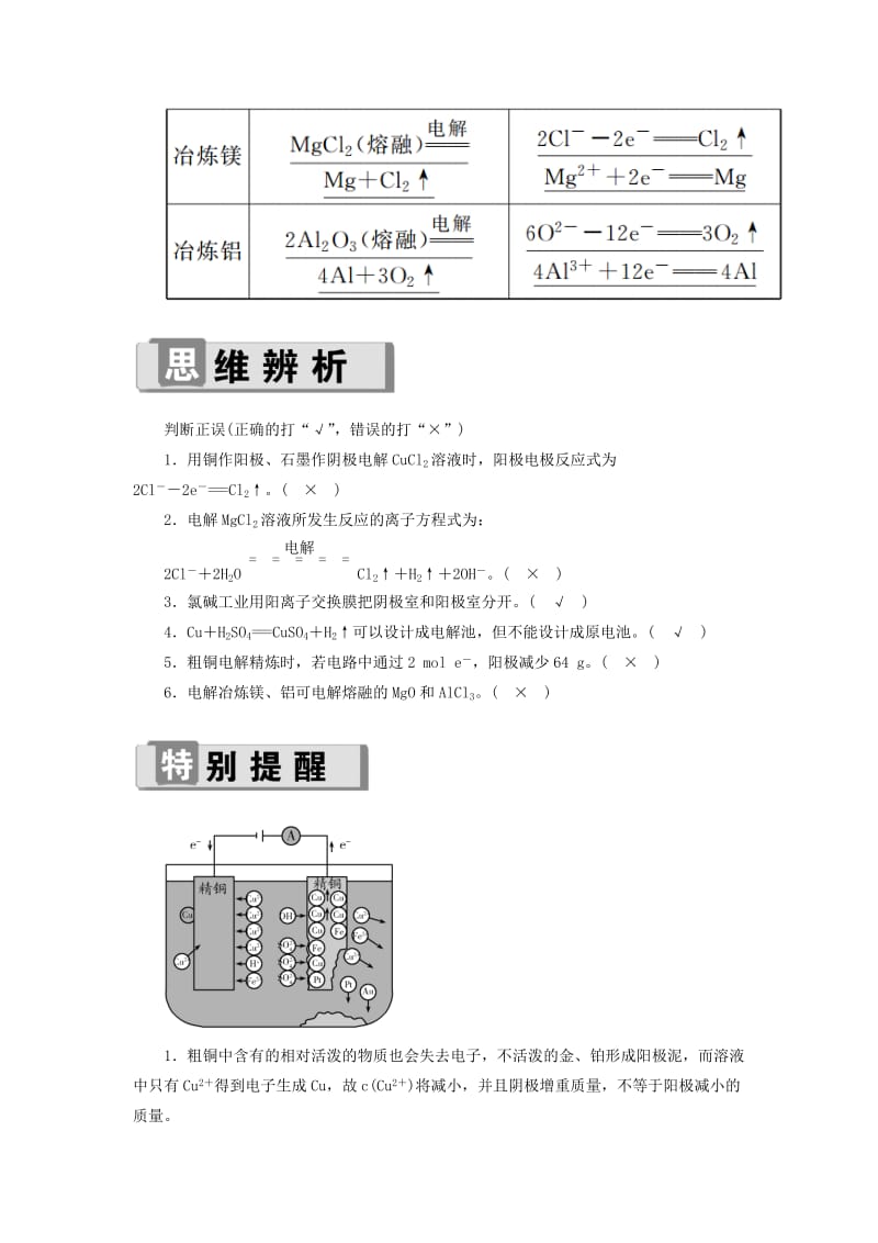 2019高考化学 第6章（化学反应与能量）第3节 电解池 金属的电化学腐蚀与防护 考点（2）电解原理的应用 多池组合装置讲与练（含解析）.doc_第3页