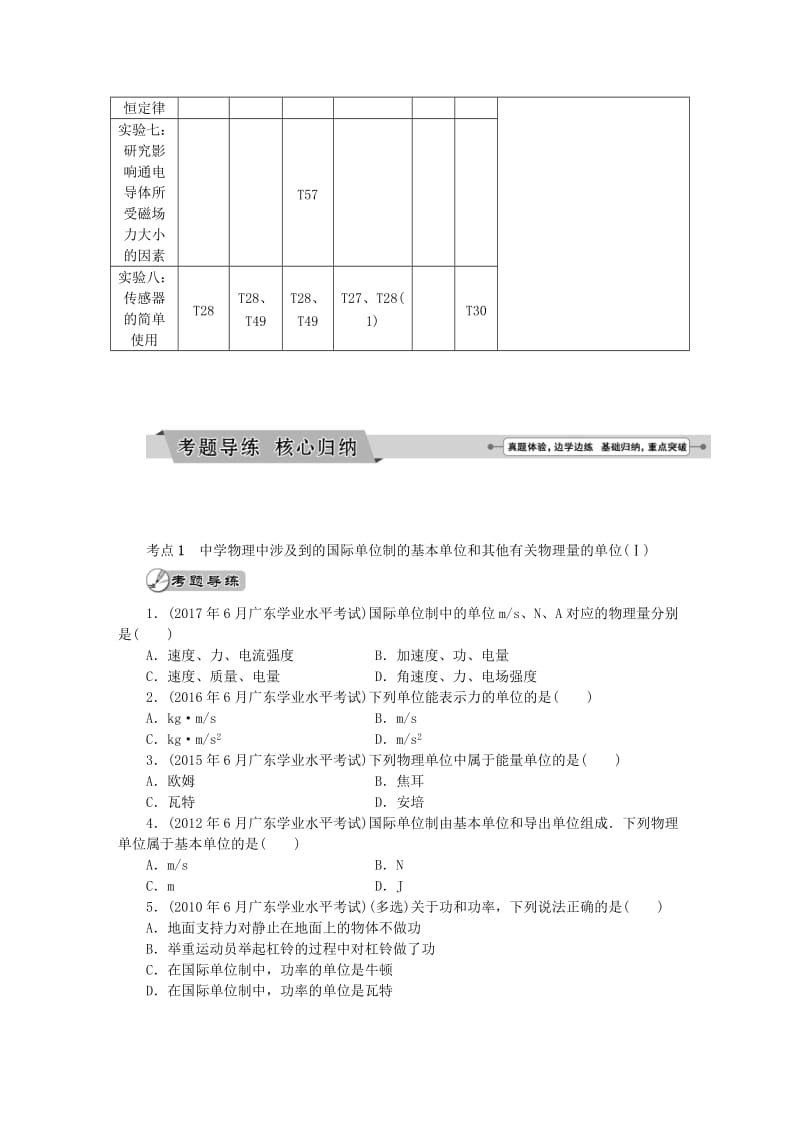 广东省2019高考物理一轮基础复习讲义专题16单位制实验与探究含解析.doc_第2页