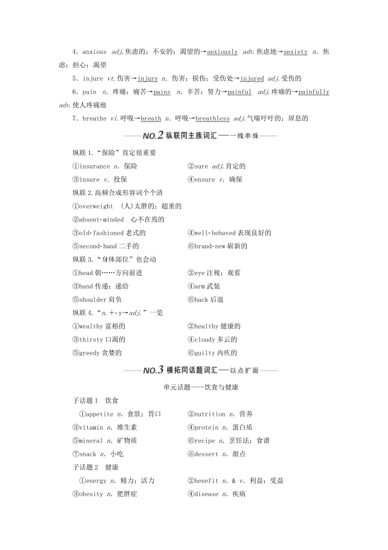 新课改2020版高考英语一轮复习Module1OurBodyandHealthyHabits学案含解析外研版必修2 .doc_第2页