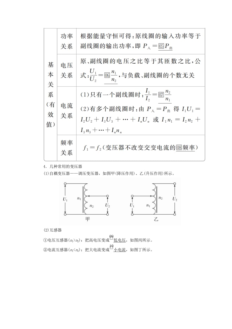 2020年高考物理一轮复习 第12章 交变电流 传感器 第57讲 变压器 电能的输送学案（含解析）.doc_第2页