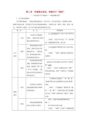 （江蘇專版）2020版高考語文一輪復(fù)習(xí) 第一板塊 專題二 第1講 學(xué)通基本語法明確句子“規(guī)范”學(xué)案（含解析）.doc