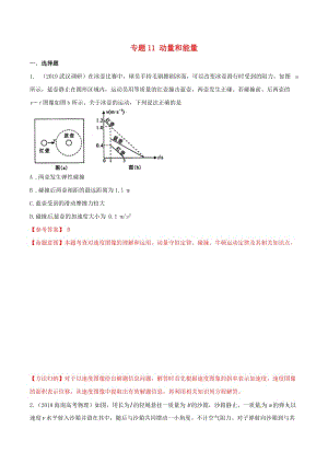 2019年高考物理 名校模擬試題分項解析40熱點 專題11 動量和能量.doc