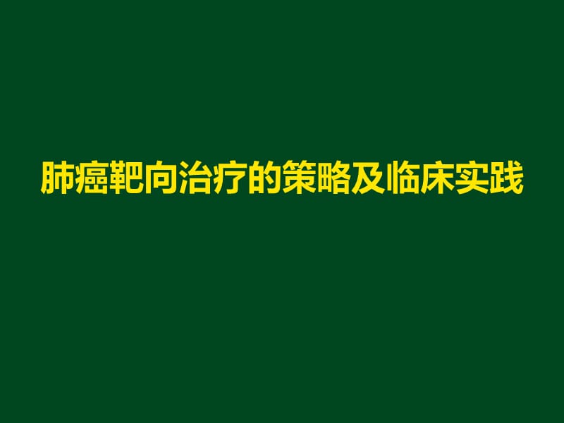 肺癌靶向治疗的策略及临床实践ppt课件_第1页