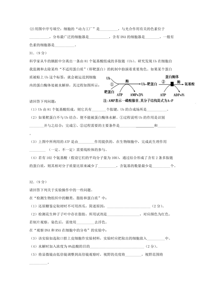 2019届高三生物上学期第一次模拟考试试题 (II).doc_第3页