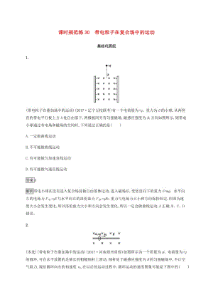 2019高考物理一輪復(fù)習(xí) 第九章 磁場 課時(shí)規(guī)范練30 帶電粒子在復(fù)合場中的運(yùn)動(dòng) 新人教版.doc