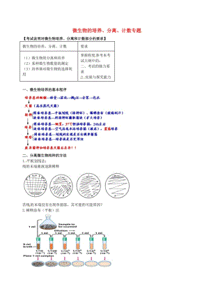 北京市高考生物一輪復(fù)習 例題講解 專題 微生物的培養(yǎng)、分離、計數(shù)學(xué)案.doc