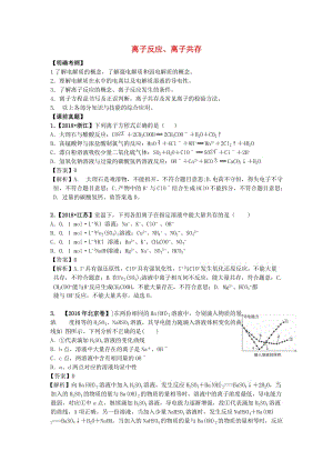 湖南省永州市2019年高考化學(xué)二輪復(fù)習(xí) 課時(shí)1 離子反應(yīng)學(xué)案.doc