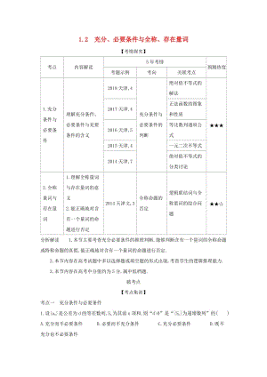 （天津?qū)Ｓ茫?020版高考數(shù)學(xué)大一輪復(fù)習(xí) 1.2 充分、必要條件與全稱、存在量詞精練.docx