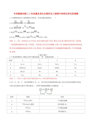 （課標通用版）2020版高考化學大一輪復習 專題四 專項提能訓練（二）非金屬及其化合物在化工流程中的轉(zhuǎn)化和無機推斷.docx