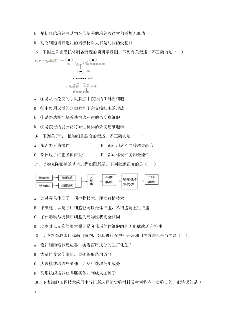 2018-2019学年高二生物4月月考试题(无答案) (I).doc_第3页