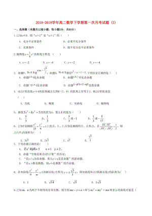 2018-2019學年高二數(shù)學下學期第一次月考試題 (I).doc