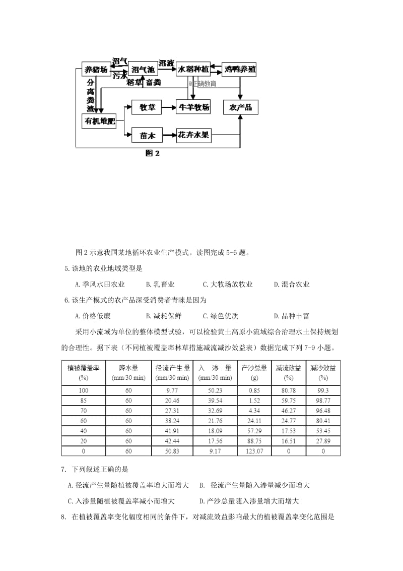 2018-2019学年高二地理上学期质量检测试题Ⅰ.doc_第2页