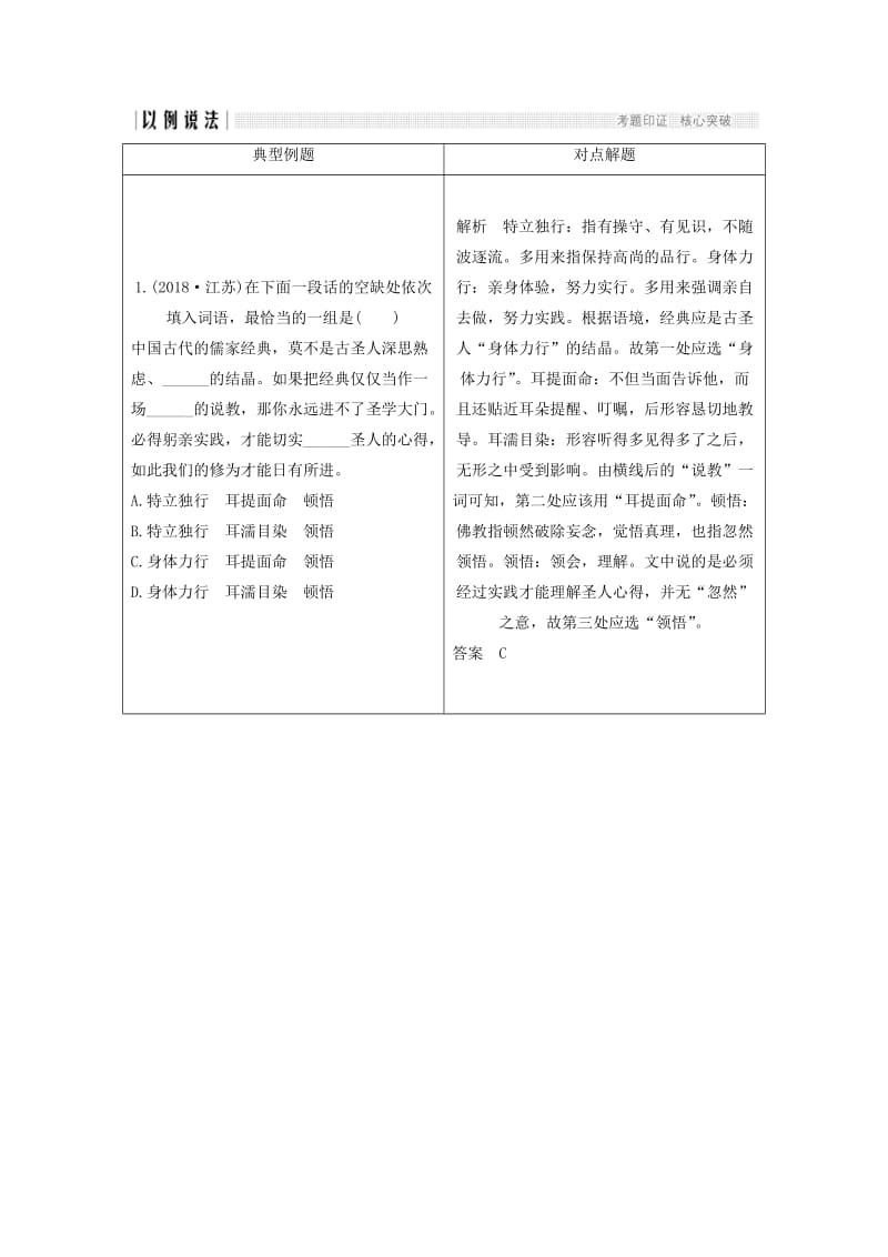 （江苏专用）2019高考语文二轮培优 第一部分 语言文字运用 技法提分点1 运用三步思维法破解词语题密码.doc_第2页