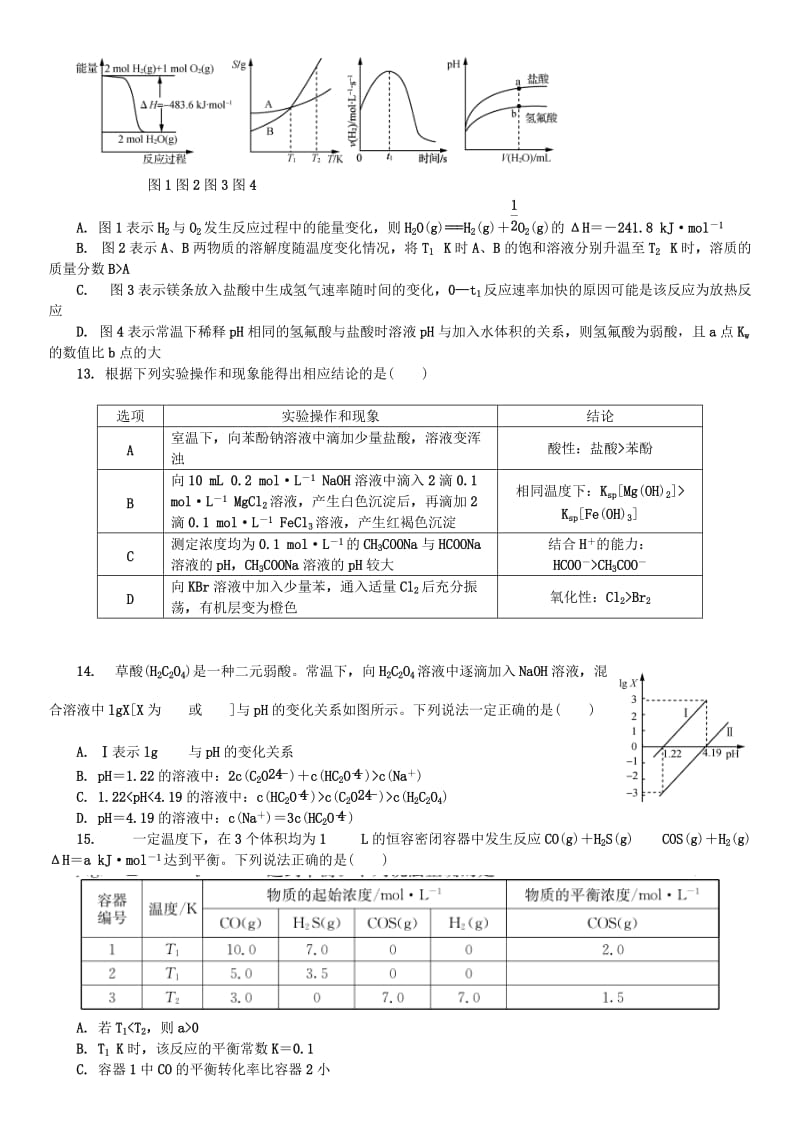 江苏省南京市、盐城市2019届高三化学第二次模拟考试试题.doc_第3页