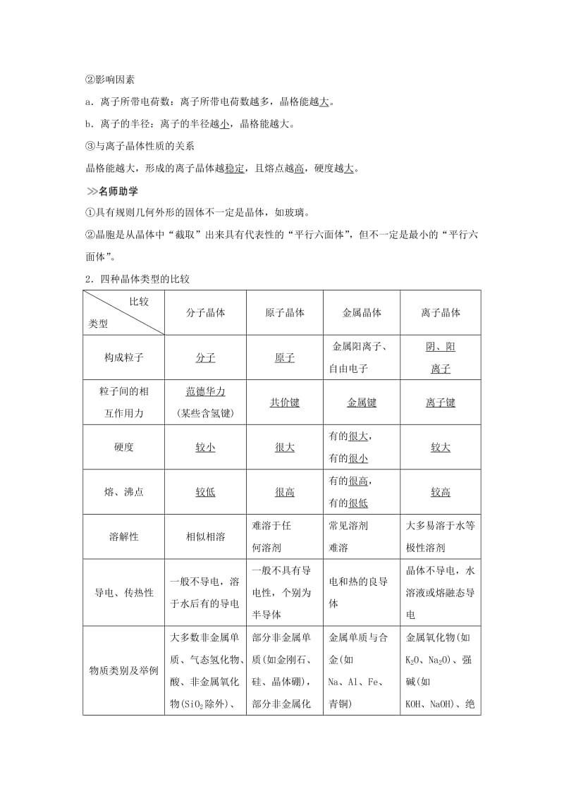 （全国通用版）2019版高考化学大一轮复习 第十一章 物质结构与性质 第3讲 晶体结构与性质学案.doc_第2页