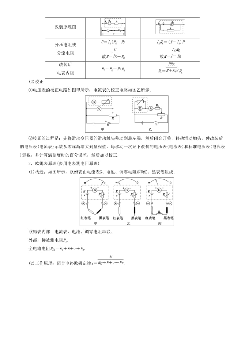 2019高考物理一轮复习 第八章 恒定电流 第6讲 练习使用多用电表学案.doc_第2页