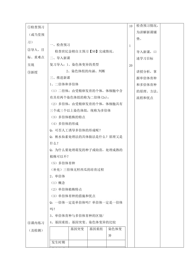 江西省万载县高中生物 第五章 基因突变及其他变异 5.2.2 染色体变异教案 新人教版必修2.doc_第2页