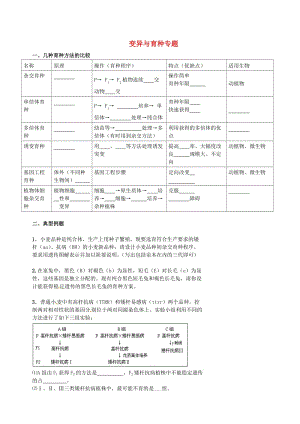 北京市高考生物一輪復(fù)習(xí) 例題講解 專題 變異與育種學(xué)案.doc