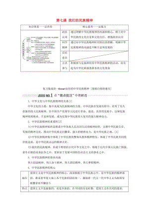 （通用版 ）2020版高考政治新設(shè)計(jì)一輪復(fù)習(xí) 第三模塊 文化生活 第三單元 中華文化與民族精神 第七課 我們的民族精神講義.doc