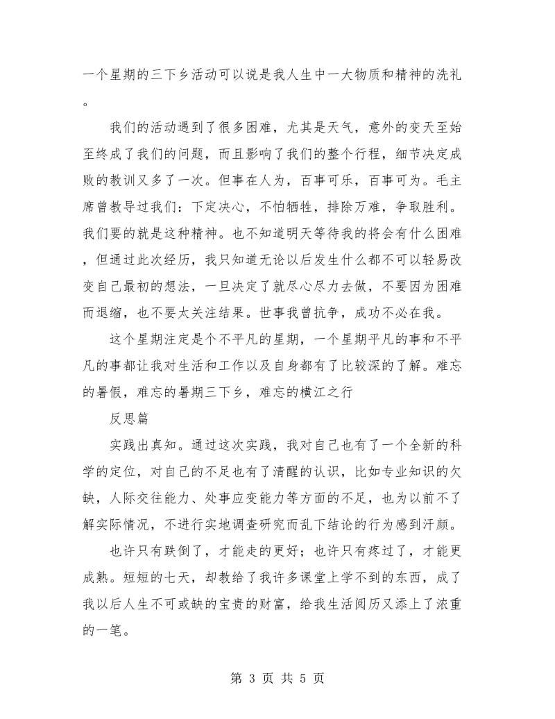 暑期“三下乡”大学生社会实践个人总结.doc_第3页