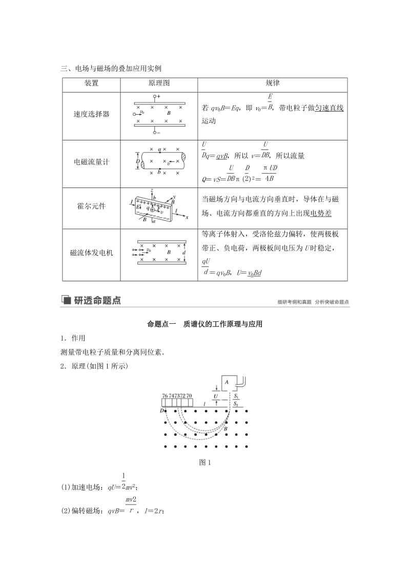 （江苏专用）2020版高考物理新增分大一轮复习 第八章 磁场 专题突破九 带电粒子在复合场中运动实例讲义（含解析）.docx_第2页