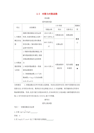 （天津?qū)Ｓ茫?020版高考數(shù)學(xué)大一輪復(fù)習(xí) 2.5 對(duì)數(shù)與對(duì)數(shù)函數(shù)精練.docx