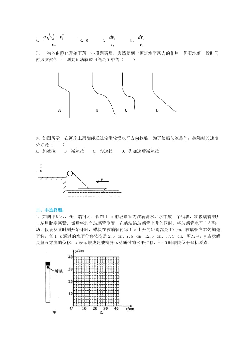 高中物理 第五章 曲线运动、运动的合成与分解（提高）巩固训练 新人教版必修2.doc_第2页