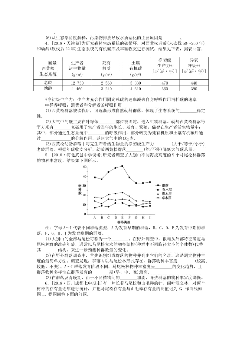 2019高考生物二轮复习 大题提升四 种群、群落和生态系统及其稳定性.doc_第2页