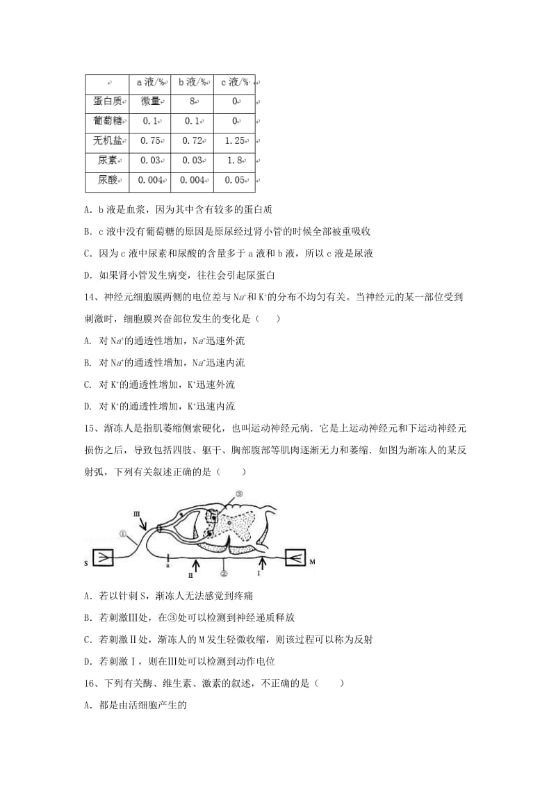 2018-2019学年高二生物上学期期中试题 理(无答案).doc_第3页