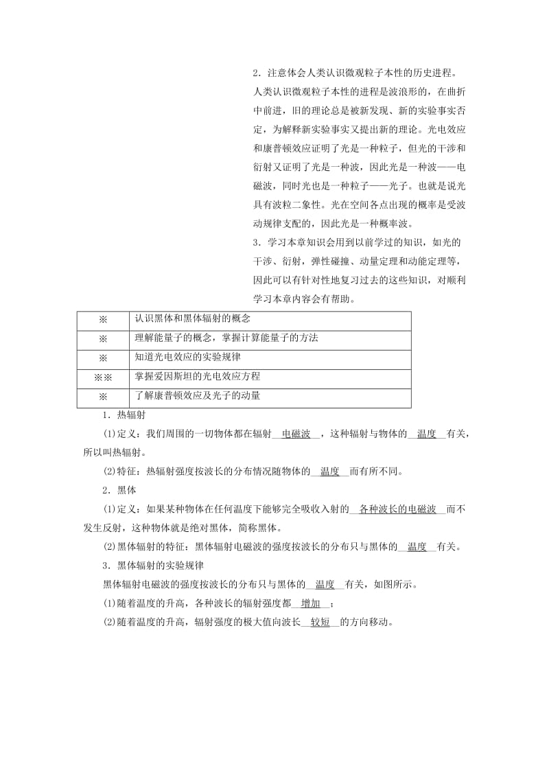 2018-2019高中物理第十七章波粒二象性第一节能量量子化第二节光的粒子性学案新人教版选修.doc_第2页