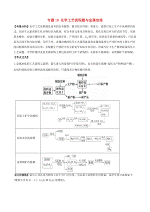 2019年高考化学一轮总复习 考点扫描 专题10 化学工艺流程题与金属冶炼学案.doc