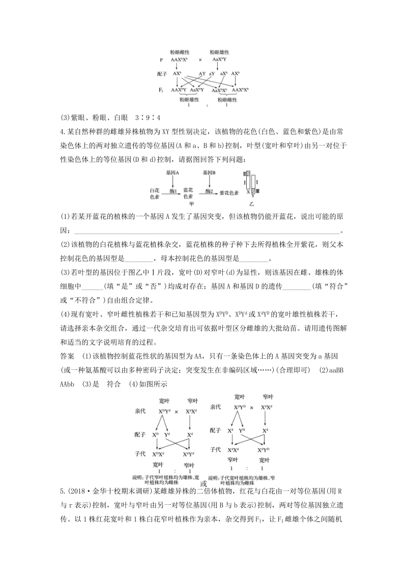 （浙江选考）2019版高考生物二轮专题复习 必考非选择题综合应用练 第31题 考查以遗传变异为主的命题.doc_第3页