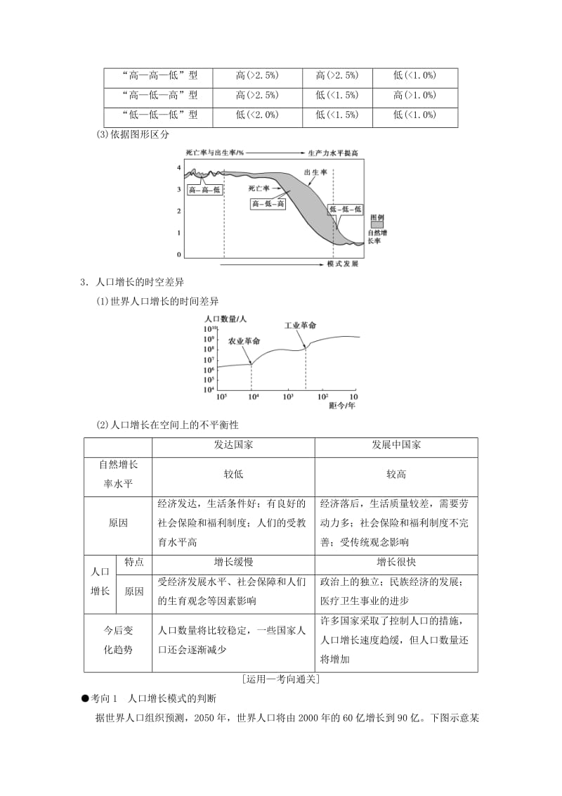 2019届高考地理一轮复习 第5章 人口与环境 第1节 人口增长模式与人口合理容量学案 新人教版.doc_第3页