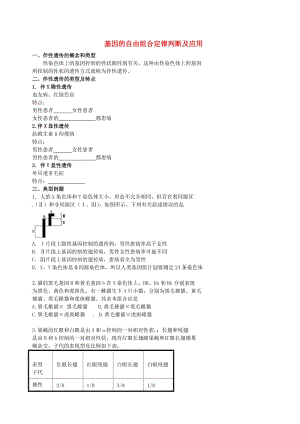 北京市高考生物一輪復習 例題講解 專題 基因的自由組合定律判斷及應用學案.doc