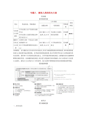 （浙江專(zhuān)版 5年高考3年模擬）2020版高考?xì)v史一輪總復(fù)習(xí) 專(zhuān)題八 解放人類(lèi)的陽(yáng)光大道教師用書(shū)（含解析）.docx