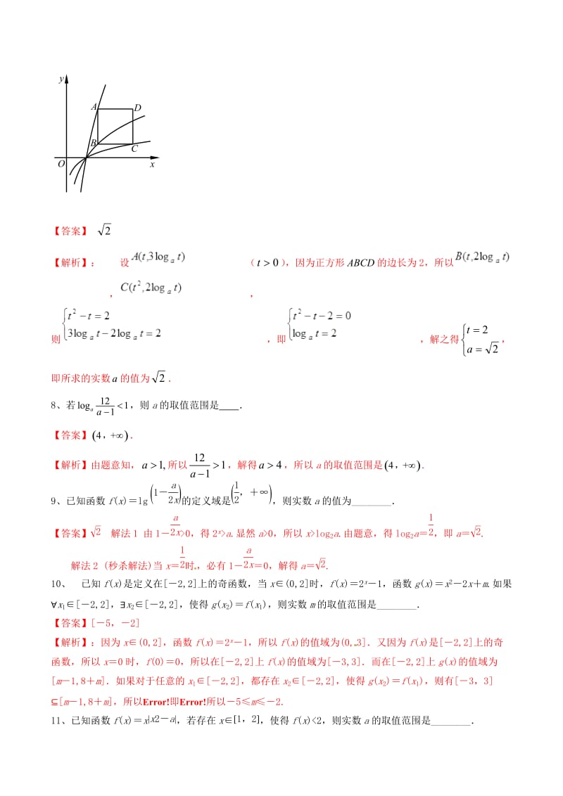 冲刺2019高考数学二轮复习 核心考点特色突破 专题02 二次函数及指、对数函数的问题的探究（含解析）.doc_第3页