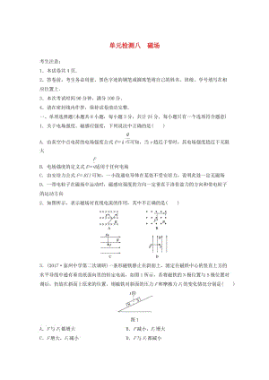 （江蘇專用）2019高考物理一輪復(fù)習(xí) 單元檢測八 磁場.docx