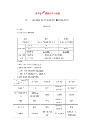 （新課改省份專用）2020版高考化學(xué)一輪復(fù)習(xí) 第五章 第四節(jié) 晶體結(jié)構(gòu)與性質(zhì)學(xué)案（含解析）.doc