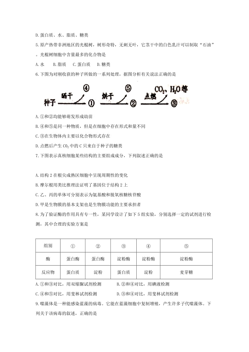 2018届高三生物上学期第二次月考试题 (IV).doc_第2页