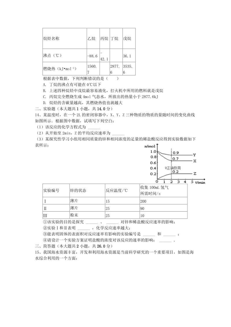 2018-2019学年高二化学上学期第一次月考试题 (II).doc_第3页