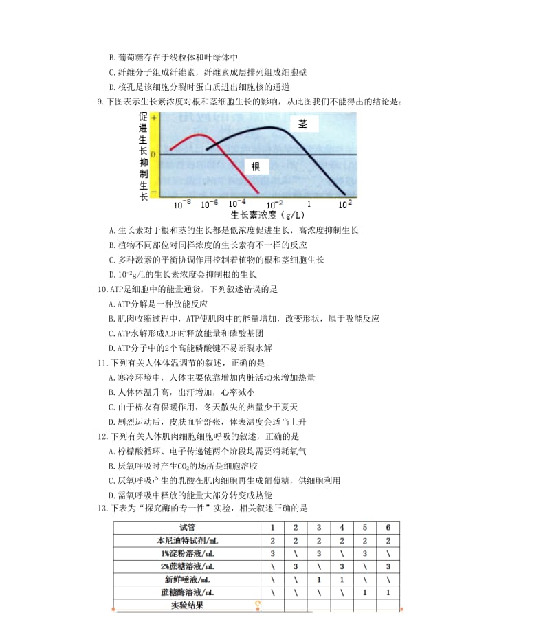 2019届高三生物上学期10月联考试卷.doc_第2页