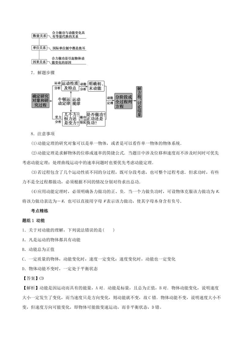 2019高考物理一轮复习 考点大通关 专题5.2 动能 动能定理学案.doc_第2页