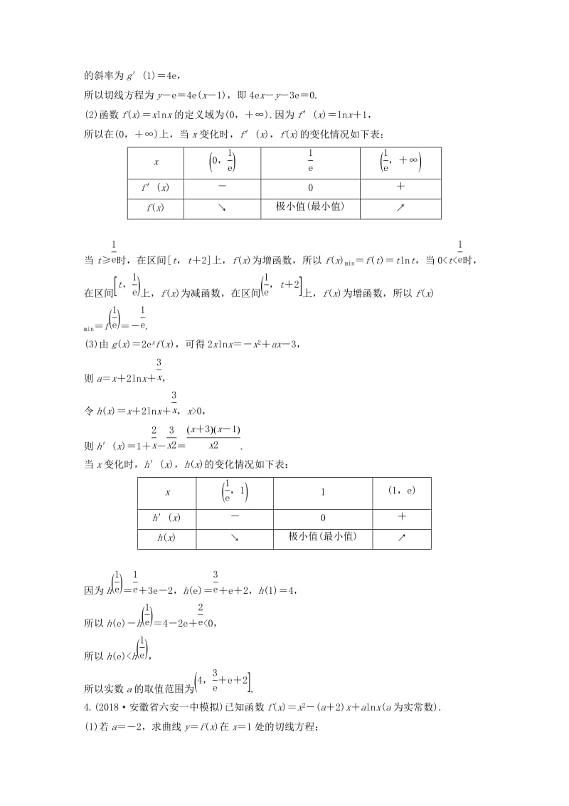 （通用版）2019高考数学二轮复习 解答题通关练6 函数与导数 文.docx_第3页